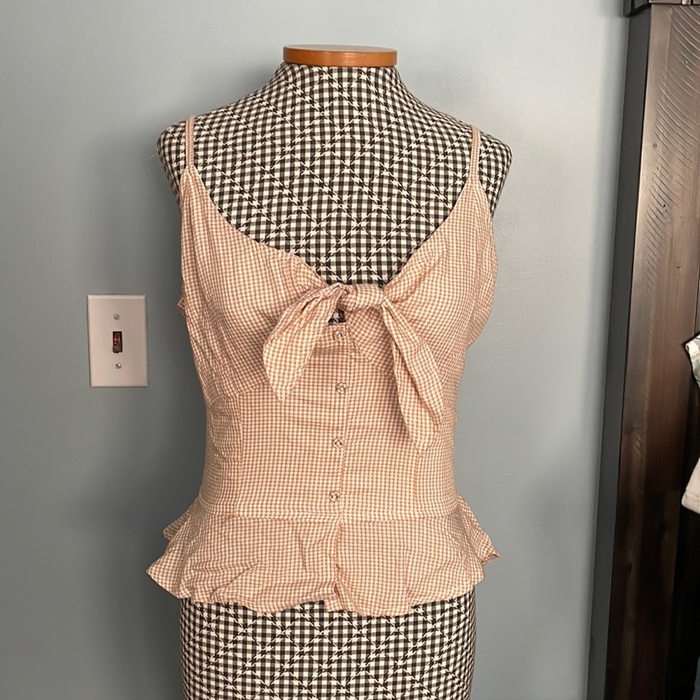 Checkered Bow Top